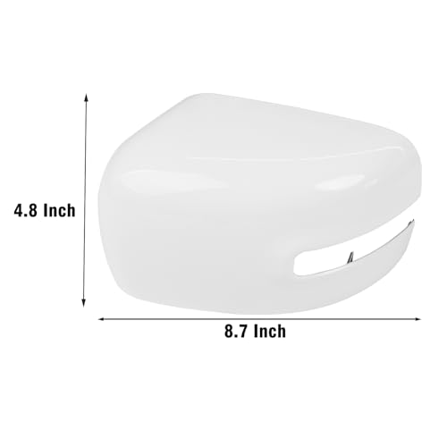 Moonlinks Compatible with Jeep Renegade Left Driver Side Mirror Cover Replacement 2015 2016 2017 2018 2019,White Left Side Clip-on Mirror Cap With Turn Signal Light Replaces for 5UW77TZZAA - color: Left White