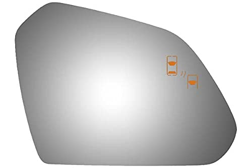Burco 5744BC Passenger Side Replacement Blind Spot Icon/Cross Paths Mirror Glass No Rear Mount, Compatible with 2016-2019 Hyundai Sonata