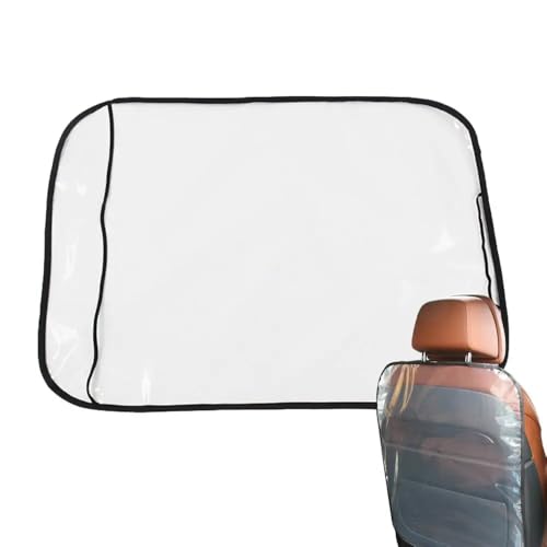 3 Pack Seat Back Protector Clear Plastic Back Seat Cover Waterproof Kick Mats for Kids Feet Stepping on Car Front Seat Back Backrest Protect from Dirt Mud and Scratches
