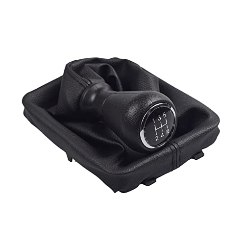 Hacreyatu 5 Speed Gear Shift Knob Anti-dust Cover Black Waterproof Auto Gear Shift Lever Stick Boot Cover,PU+ABS , for Peugeot 206 406