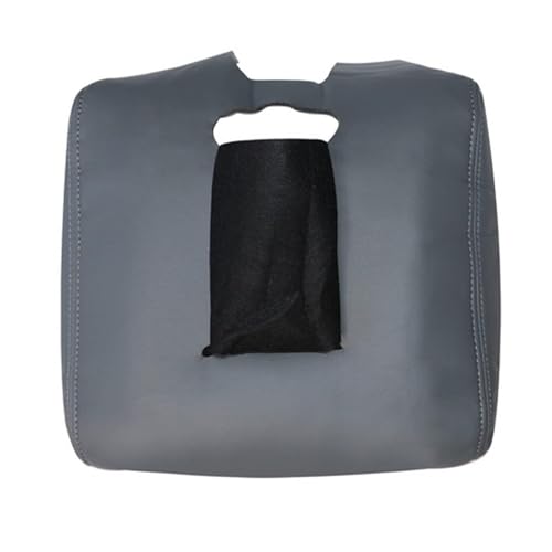Priprilod Leather Center Console Lid Armrest Cover Dark Gray Compatible with Chevy Silverado/GMC Sierra (40/20/40 Split Bench Seat) 2014 2015 2016 2017 2018 (Only Leather Part) - color: Dark Gray