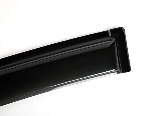 94249 Original Side Window Visor Deflector Rain Guard,Outside Mount Tape-on Shatterproof Dark Smoke,4pcs Window Shades fit for 2007-2018 Jeep Wrangler 4-Door (JK) - size: 2007-2018 Wrangler JK 4-Door Outside Mount