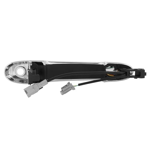 Auto Dynasty Factory Style Front Exterior Car Door Handle Cover with Keyhole and Smart Entry Compatible with Nissan Cube Juke Versa 2009-2019, Driver Left Side, Chrome Black