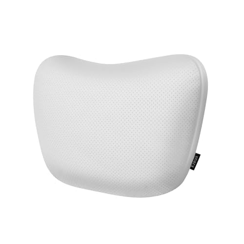 Upgraded Car Seat Neck Pillow - Adjustable Height Headrest Cushion - for Tesla Models 3/Y/S/X High Elastic Pearl Cotton Interior and Ventilated Nappa Leather - Neck Pain Relief (1 Pack White) - color: 1 Pack White