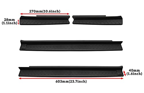 Door Sill Guards Protectors for Jeep Wrangler JK Unlimited JKU 2007-2018, Front Rear Door Entry Guards Protectors Scuff Plate Kit for Jeep Wrangler JK 2007-2018 Accessories (4PCS)