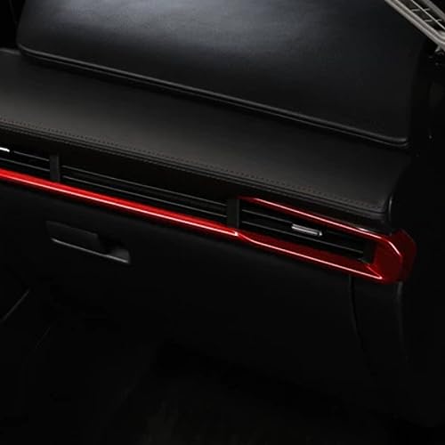 Car Accessories Fit for 2019 2020 2021 2022 2023 2024 2025 Mazda 3 Axela Inner Dashboard Center Console AC Air Vent Outlet Cover Trim (Red) ABS 4 PCS - color: Red