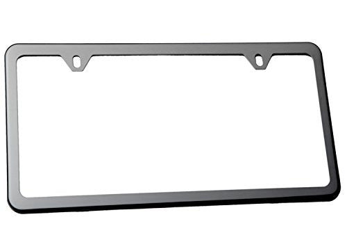 LFPartS Slim Style Polished Stainless Steel License Plate Frame Gunmetal Black Finish