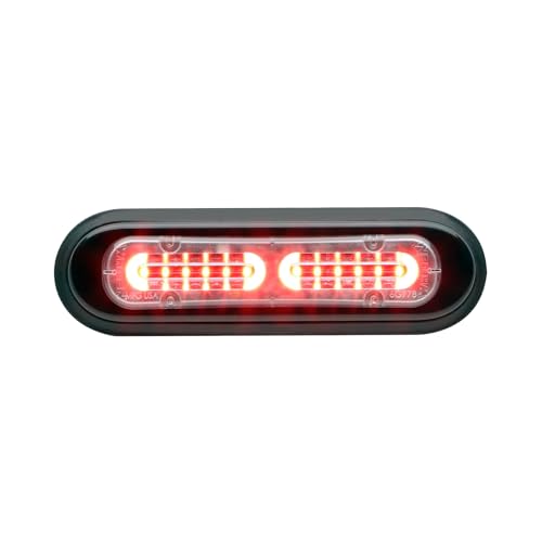 Whelen T-Series Solo 12-LED Red Warning Light – High-Intensity Linear Optics, Ultra-Slim Stud Mount, 69 Flash Patterns, DVI Nighttime Visibility, Fully Waterproof & Vibration Resistant - color: Red
