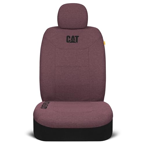 CAT CozyBlend Car Seat Covers, Burgundy Heather - Premium Jersey Fabric Seat Covers for Cars Trucks SUV, Breathable Cotton Car Seat Covers Front Seats Only, Universal Fit Automotive Interior Covers - color: Burgundy