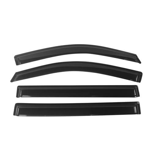 IKON MOTORSPORTS Tape On External Window Visor, Compatible with 2015-2020 Cadillac Escalade ESV Chevy Suburban 2500 1500 GMC Yukon XL, Slim Style Dark Smoke Tint Acrylic Rain Wind Vent Air Deflector