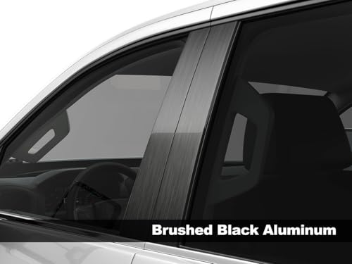 Rvinyl Pillar Post Window Trim Compatible with Chevrolet Tahoe 2015-2020 - Aluminum (Brushed Black) - color: Aluminum (Brushed Black)