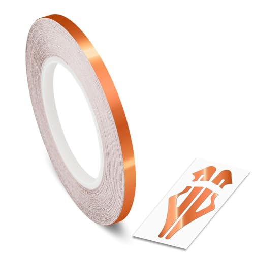 Roll Vinyl Pinstriping Racing Stripes Pinstripe Chrome Line Tape Decal Sticker Auto Pinstripe Tape,Automotive Pinstriping Tape,Vinyl Pinstripe Tape 32 ft (Orange Chrome 1/2 Single Line) - color: Orange Chrome 1/2 Single Line