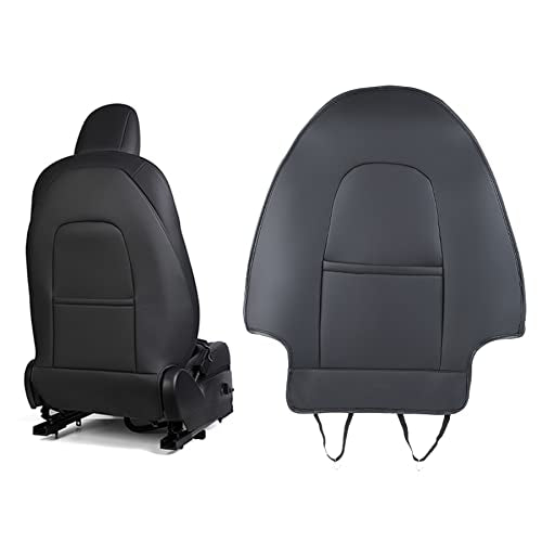 for Tesla Model Y 3 S X (Juniper & Highland Included) Seat Back Kick Protectors for Kids Kick Mats Leather Back Seat Cover Protect from Mud, Stains, Scratches, Set of 2 for Tesla Accessories