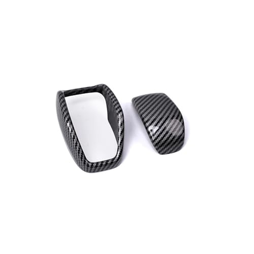 Tocatus Gear Shift Knob Cover Shifter Trim for Toyota RAV4 Highlander Venza 2019 2020 2021 2022 2023 2024, ABS Carbon Fiber 2pcs