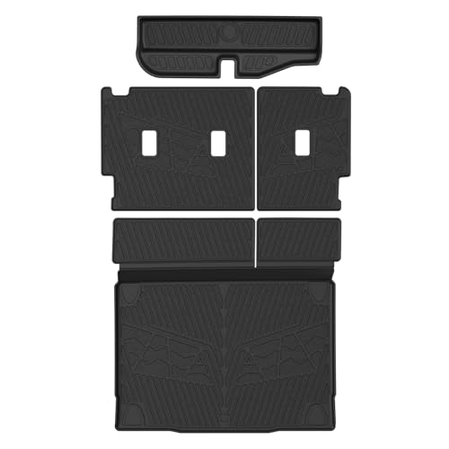LASFIT Cargo Mat+Rear Back Seat Protector+Underfloor Storage Mat for Ford Bronco 4-Door 2021-2026 TPE All Weather Protection Liners Waterproof Backrest Mat Custom Fit Non-Slip Easy Clean - style: 4) Bronco 4-door| 21-25 | Cargo Liners + Backrest Mat