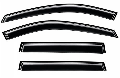 2014-2020 Tape-On Rain Guards for Nissan Rogue Side Window Visor Deflectors Extra Thick Vent Shades 2015 2016 2017 2018 2019 - size: For Nissan Rogue 2014-2020