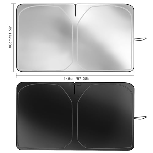 Kairiyard Car Windshield Sun Shade, 240T Thickened Block Heat and Sun Keep Cars Interior, Foldable Automotive Sunshade for Car SUV Truck Front Windshield (57.09x 31.5 inch) - size: 1Pc Windshield Sunshade