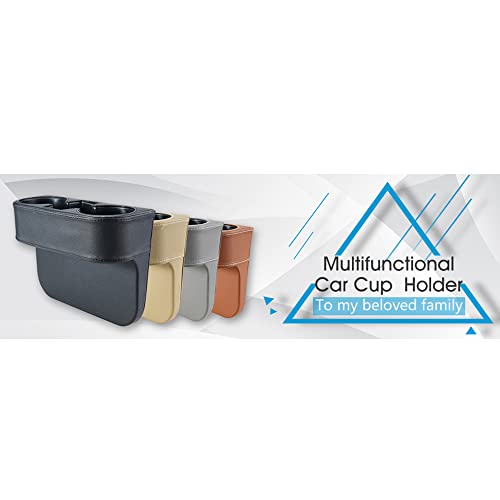 Black Multifunctional Car Cup Holder Car Seat Organizer Gap Filler Bottle Phone Storage Organizer - color: Black