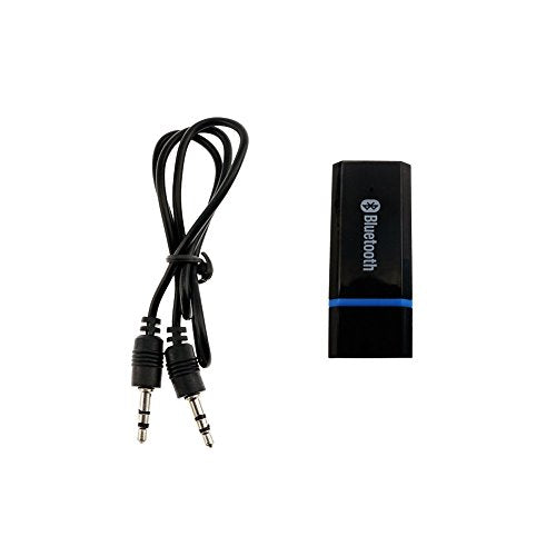 USB Bluetooth Adapter, Bluetooth USB Audio Receiver Wireless Adapter for Home/Car Stereo System, Portable Speakers with AUX in & 3.5mm Cable (Black) - color: Black