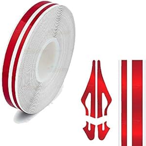 Roll Vinyl Pinstriping Racing Stripes Pinstripe Chrome Line Tape Decal Sticker Auto Pinstripe Tape,Automotive Pinstriping Tape 32ft,Vinyl Pinstripe Tape (Red Chrome 1/2) - color: Red Chrome 1/2 Double Line