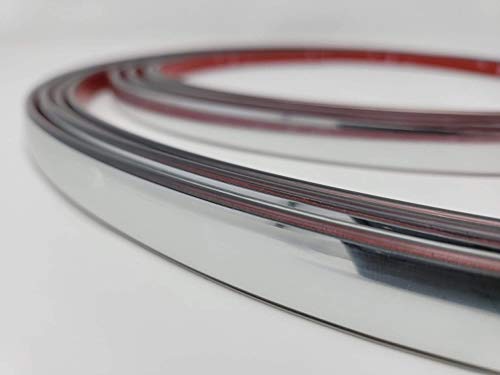 True Line Automotive 5/8" x 20FT Long Chrome Body Side Molding for Cars, Body Molding for Trucks, Bumper Molding with Adhesive, Exterior Auto Car Bumper Moulding Car Trim, Door Trim - size: 5/8 inch wide