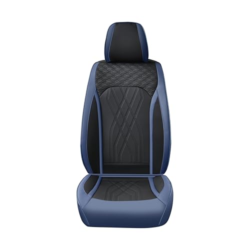FLORICH Leather Front Car Seat Covers Waterproof Durable Front Seat Protector for Cars Luxury Seat Cover Breathable Vehicle Seat Cushion Universal Fit for Most Car Truck SUV, Black&Blue