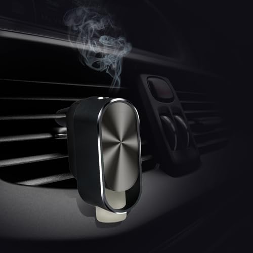 Smart Car Air Freshener Diffuser - 3 Adjustable Modes Automatic Car Diffuser for Essential Oils with 4PCS Essential Oil Refills Long-Lasting Scent - color: Space Gray
