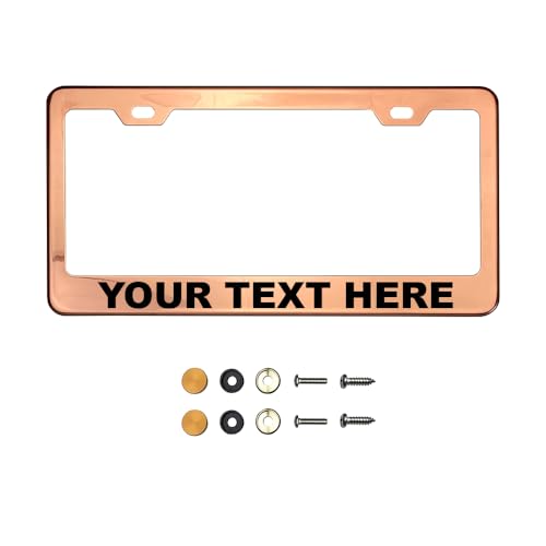 T304 Stainless Steel License Plate Frame – 8K Mirror Polish Finish, Rust-Resistant, Slim Design, Universal Fit, Includes Screw Caps, Washers & Stainless Steel Screws (Customize) - color: customize
