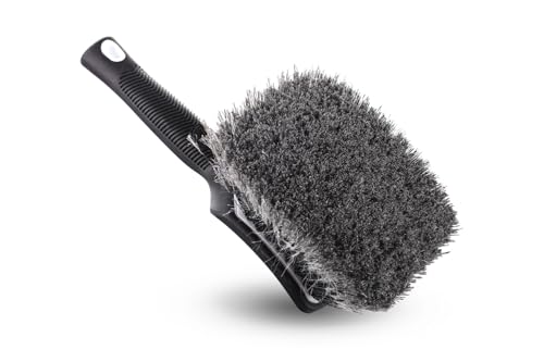 Detail Factory - ProGrip Wheel Face Brush - Ergonomic ProGrip Handle - Soft Flagged-Tip Bristles - Black Ice