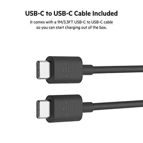 Belkin 37W Dual Port Fast Car Charger with 3.3ft USB-C Cable Included, USB-C 25W PPS Port and USB-A 12W Port for Galaxy S23, S23+, Ultra, Note20, iPhone 14, 13, 12, 11, Pro, Max, Mini and More - style: Dual USB-A & C 37W + USB-C Cable
