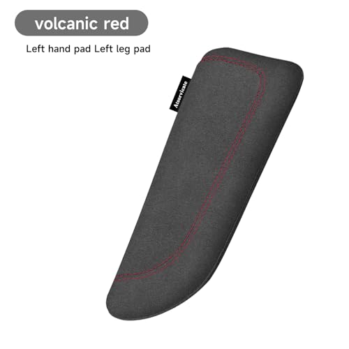 Italian Alcantara Style Fur Car Elbow Rest Pad - Universal Armrest & Knee Cushion - Thigh Support Comfort Pillow - color: Red Line Left