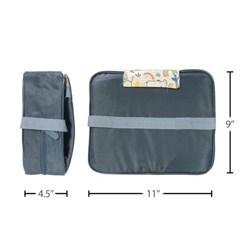 Nuby Easy Go Booster Seat - Travel Booster Seat for Babies and Toddlers with 3-Point Harness - 9+ Months - Beige Safari Print - color: Beige