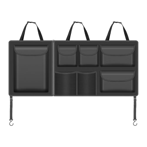 Detachable Hanging Trunk Organizer, Foldable Car Trunks Organizer Back Seat Hangings with 7 Large Compartments, Hanging Trunk Organizer for SUVs, Jeeps, Hatchbacks