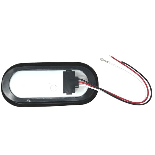 All Star Truck Parts 2x 6.5 Inch Oval Amber/White Strobe Lights 24LED Recessed Quad Flash Patterns for Truck Towing Trailer Lights Lamps, Rubber Grommets + 3-prong Wire Pigtails Included, 10V-30V - size: 2pc Amber/White Strobe