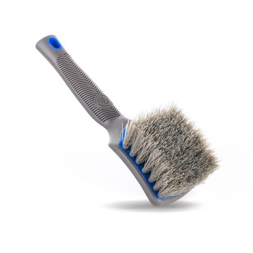 Detail Factory - ProGrip Tire Brush - Ergonomic ProGrip Handle, Stiff Synthetic Bristles, Ergonomic Design, Clean Your Tires with Ease - Avalanche - color: Avalanche, size: Standard