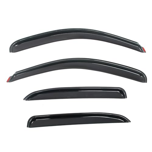 IKON MOTORSPORTS in Channel Window Visors Compatible with 2007-2014 Chevrolet Tahoe & GMC Yukon, Acrylic Smoke/Tinted Rain Guards, Side Window Wind Deflectors 4PCS