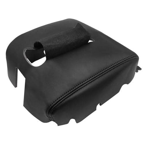 Priprilod Leather with Black Stitch Center Console Leather Lid Armrest Cover Replacement Black(#H3B or 4AA or H0U) Compatible with Chevy Silverado GMC Sierra 2014 2015 2016 2017 2018 - color: Black with Black Stitch