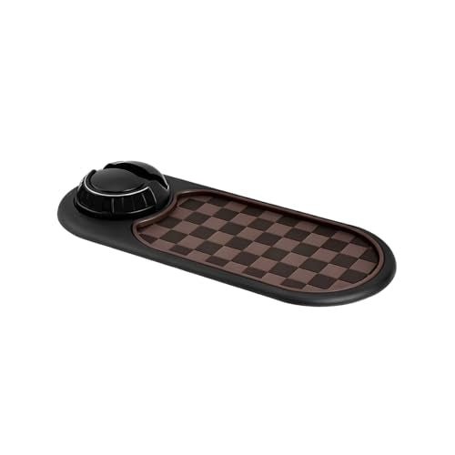 Car Dash Anti-Slip Pad, 3-in-1 Rotatable Dash Non-Slip Mat with Phone Holder & Temporary Parking Number, Multifunctional Dashboard Grip Mat for Key Gadgets, Universal Fit (Brown/Black) - color: Brown/Black