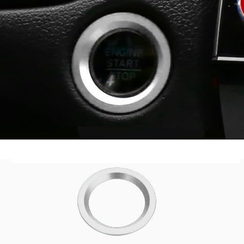 4pcs Aluminum Interior Console Trim Compatible with Honda CRV CR-V 2017 2018 2019 2020 2021 AC Air Conditioning Knob Start Stop Button Navigation Volume Knob Cover Trim (4Pcs Silver) - color: Silver