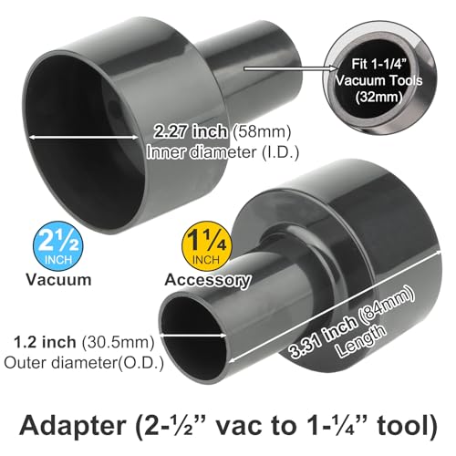 Shop Vac Car Detailing Attachments (Soft Horsehair Dusting Brush Long Crevice Tool Nozzle Hose Adapter) for 1-1/4" 1-3/8" 2-1/2" Shopvac Wet Dry Vacuum Cleaner (Car Interior Kit B) - style: Car Kit B
