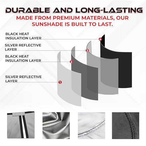 Autotech Park Foldable Sunshade Compatible with 2022-2025 Rivian R1S and R1T, UV Reflective and Easy Storage, Custom-fit Car Windshield Sun Shade