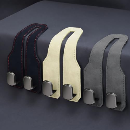 Car Seat Headrest Hooks for Purses and Bags, 4 Pack Bag Purse Holder for Car with Double Metal Hooks, Car Purse Hanger, Headrest Back Seat Handbags Hook Cute Hanging Accessories, Beige - color: Beige 4pcs