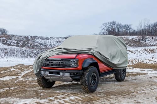 Kayme Heavy Duty Car Cover Custom Fit Ford Bronco 4 Door, Big Bend, Badlands, Outer Banks, Wildtrak, Raptor (2020-2025), Full Exterior Covers Waterproof All Weather, Sun Rain UV Protection. - size: 2.Custom Fit Ford Bronco 4 Door