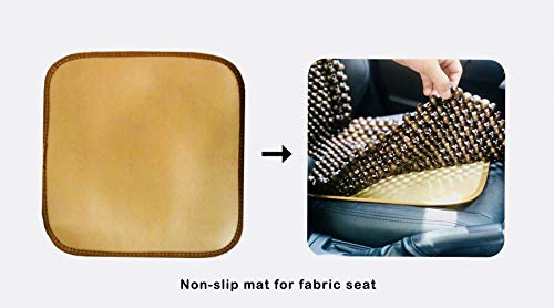 Natural Wood Beaded Seat Cover Pad Mat Comfy Cool Summer Massage Seat Cushion (Square) Medium Size for Car, Sedan,SUV Office Chair - size: All-Purpose Standard (16.54" Square)