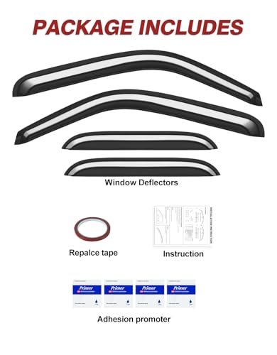 Outside-Mount Window Rain Guards Fit for 1999-2006 Chevy Silverado/GMC Sierra Extended Cab, Window Visors Wind Deflector Dark Smoke Vent Shades Car Tape-on with Thicker 4-pcs - size: Fit for 1999-2007 Silverado/Sierra Standard Cab