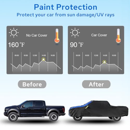 Avecrew All Weather Truck Cover - Waterproof, Rain, Snow, UV & Dust Protection (230"-242") - size: Fit Truck Length 230-242 inch