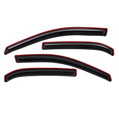 Lightronic Extra Durable Clip-on in-Channel Auto Vent Window Visor, Fits 2010-2017 Chevrolet Equinox, UV Protection Rain Guard, Original Wind Deflector, No-Drill Easy Install, Dark Smoke, 4-Pcs - size: In-Channel