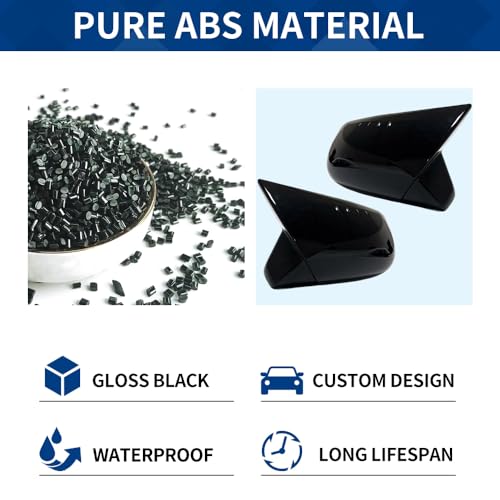 Side Mirror Cover Compatible with Toyota (Camry 2018-2025, Ox Horn Style-Gloss Black) - size: Ox Horn Style-gloss Black