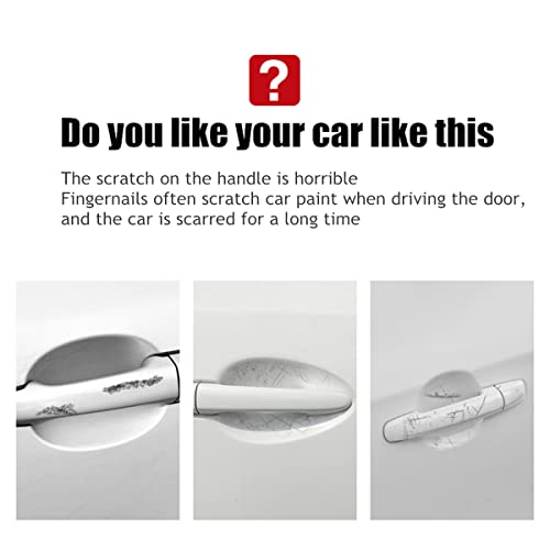 HUIANTS Car Door Handle Sticker - 8PCS Carbon Fiber Anti-Scratches Protective Films - Compatible with CR-V