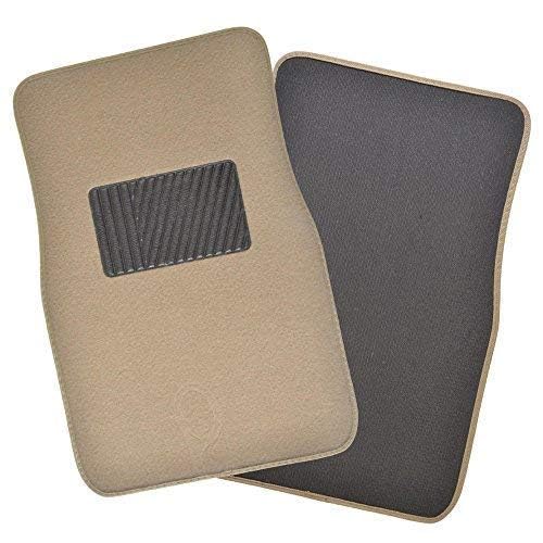 BDK Interlock Car Floor Mats - Secure No-Slip Technology for Automotive Interiors - 4pc Inter-Locking Carpet (Beige) - color: Beige